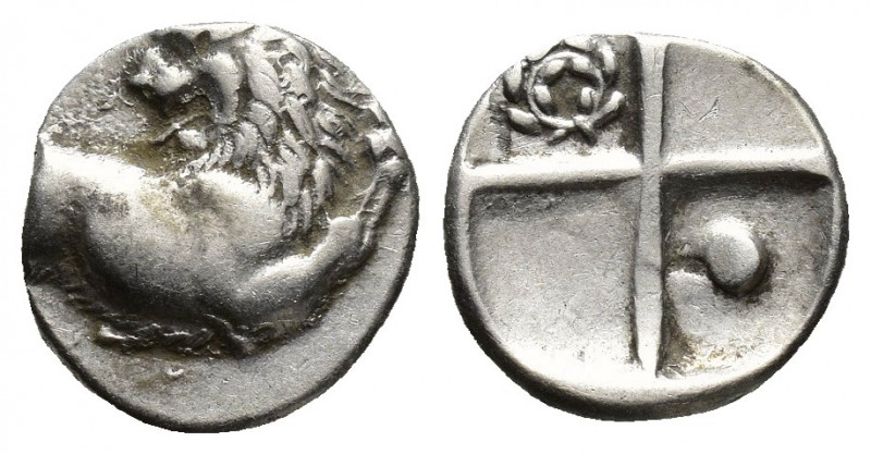 THRACE, Chersonesos. Circa 386-338 BC. AR Hemidrachm (12mm, 2.4 g). Forepart of ...