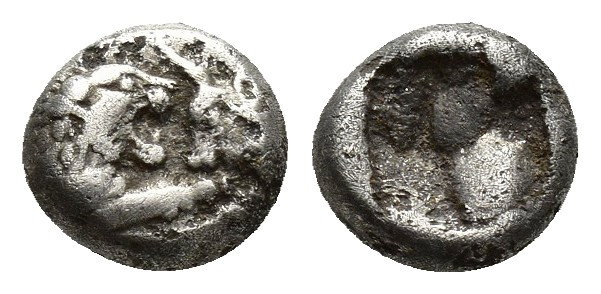 Kings of Lydia, Kroisos AR 1/12 Stater. Sardes, circa 550-546 BC. (7.5mm, 0.9 g)...