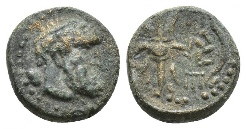 PISIDIA. Selge. Ae (2nd-1st centuries BC).(12.4mm, 2.4 g) Obv: Head of Herakles ...