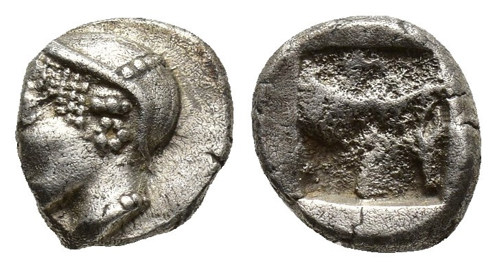 IONIA, Phokaia. Circa 521-478 BC. AR Hemihekte (9mm, 1.2 g). Phokaic standard. H...