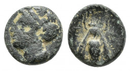 IONIA. Ephesos. Ae (Circa 387-295 BC). (9mm, 1.5 g) Obv: Female head left. Rev: EΦ. Bee.