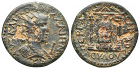 Pamphilia, Perge Gallienus, 253-268 Bronze circa 253-268, Æ (30mm., 13.3g ) Radiate, draped and cuirassed bust r.; in front, I. Rev. Cult idol of Arte...
