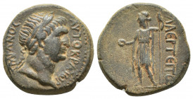 CILICIA. Laertes. Trajan, 98-117. Diassarion (21 mm, 7.8 g, ). AYTOKPATωP TPAIANOC Laureate head of Trajan to right. Rev. ΛAЄPTЄITωN Apollo Sidetes st...
