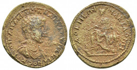 Phrygia. Dokimeion. Diadumenianus AD 218-218. Bronze Æ (29mm, 12.1 g) Obverse: Diadumenianus Caesar, Bare, draped and cuirassed bust r. Reverse: ΔΟΚΙΜ...