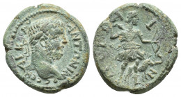 Pamphylia. Perge. Caracalla AD 198-217. (19mm, 5.2 g) Laureate head right / ΠЄPΓAIΩN, Artemis, advancing right, holding bow and arrow, stag at her fee...