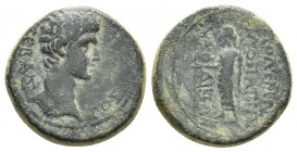Phrygia, Laodicea ad Lycum. Augustus. 27 B.C.-A.D. 14 AE (19 mm, 7.2 g ). Struck 5 B.C. ΣEBAΣTOΣ, bare head of Augustus right / ΠOΛEMΩN ΦIΛOΠATPIΣ ΛAO...