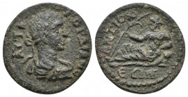 Caria; Antioch ad Maeandrum. Gordian III; (21mm, 6.1 g) Obverse: ΑΥΤ Κ Μ ΑΝΤΩ ΓΟΡΔΙΑΝΟϹ; laureate, draped and cuirassed bust of Gordian III, r., seen ...