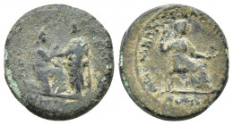 LYDIA. Sardes. Tiberius, with Julia Augusta (Livia), (14-37 AD). AE Assarion (18mm, 4.4 g ) Obv: ΣΕΒΑΣΤΟΣ ΚΑΙΣΑΡΕΩΝ ΣΑΡΔΙΑΝΩN Tiberius, on the right, ...