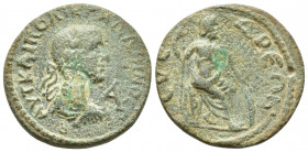 CILICIA, Syedra. Gallienus. AD 253-268. Æ 11 Assaria (29mm, 14.8 g ). Laureate, draped, and cuirassed bust right; IA (mark of value) to right / Zeus s...