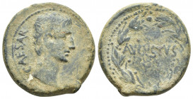 Augustus (27 BC-AD 14). Province of Asia. Æ (26mm, 12.7g), c. 25 BC. Bare head r. R/ AVGVSTVS within wreath.