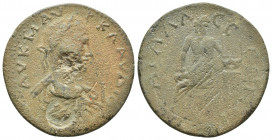 PISIDIA, Sagalassus. Claudius II Gothicus. AD 268-270. Æ 10 Assaria (33mm, 17 g ). Laureate, draped, and cuirassed bust right / Apollo seated left, he...