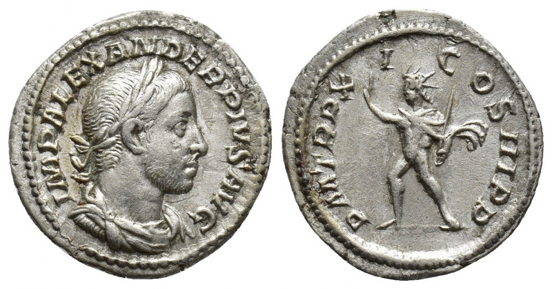 Severus Alexander, 222-235. Denarius (19 mm, 2.6 g ), Rome, 232. IMP ALEXANDER P...