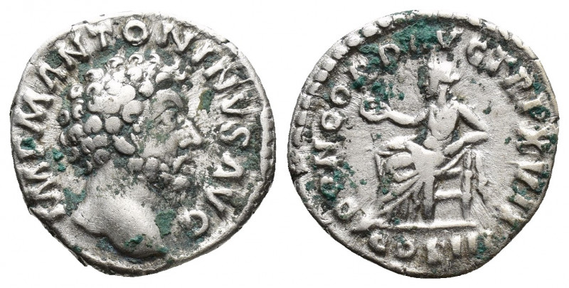 Marcus Aurelius. Silver Denarius (17mm, 3.4 g), AD 161-180. Rome, AD 163. IMP M ...