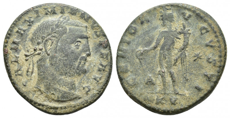 Galerius AD 305-311. Cyzicus Follis Æ (24mm., 7,2g ) GAL MAXIMIANVS P F AVG, lau...