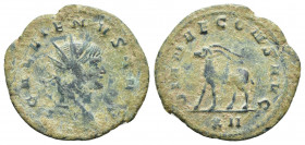 Gallienus AD 253-268. Rome Antoninianus Æ (23mm., 2.8g). GALLIENVS AVG, radiate head of Gallienus right / DIANAE CONS AVG, XII, goat standing left.
