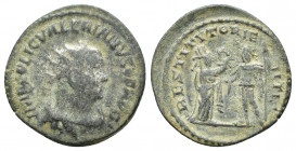 Valerian I. AD 253-260. AR Antoninianus (20mm, 3.2 g ). AD 253. IMP C P LIC VALERIANVS AVG, radiate, draped, and cuirassed bust right / RESTITVT OR IE...
