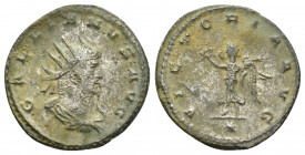 Gallienus (253-268) - BI Antoninianus Antioch AD 264, (20mm, 3.7 g) - GALLIENVS AVG, radiate and draped bust right / VICTORIA AVG, Victory advancing l...