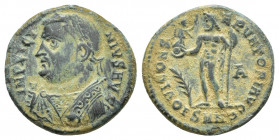 Licinius I. A.D. 308-324. Æ 3 (18 mm, 2.8 g ). Nicomedia (?) mint, Struck A.D. 317-320. IMP LICINIVS AVG, laureate and draped bust left, holding globe...