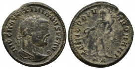 Maximianus. First reign, A.D. 286-305. AE follis (26 mm, 10.2 g ). Heraclea mint, struck A.D. 294. IM C M A MAXIMIANVS P F AVG, laureate head right / ...