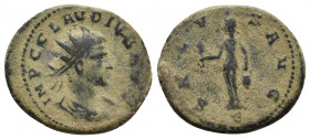 Claudius II Gothicus. A.D. 268-270. AE antoninianus (19mm, 3.9 g) Antioch struck AD 268/9. IMP C CLAVDIVS AVG radiate, draped and cuirassed bust of Cl...