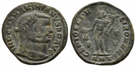 Maximianus, (A.D. 286-305), follis, Antioch mint, (26mm, 10.6 g), obv. laureate head of Maximianus to right, around IMP C M A MAXIMIANVS P F AVG, rev....
