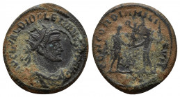 Diocletian, 284-305. Antoninianus (20 mm, 3.7 g ), 293-295. IMP C C VAL DIOCLETIANVS AVG Radiate, draped and cuirassed bust of Diocletian to right, se...