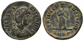 AELIA FLACCILLA (Augusta, 379-386/8). Ae. Cyzicus. (22mm, 4.7g ) Obv: AEL FLACCILLA AVG. Diademed and draped bust right. Rev: SALVS REIPVBLICAE / SMKΓ...