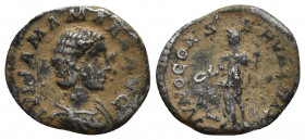 Julia Mamaea, Augusta, 222-235, mother of Severus Alexander. Denarius (18mm, 2.5 g ), Mamaea was the younger daughter of Julia Maesa, Rome, 222. IVLIA...
