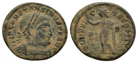 Constantine I (307-337) AE (20mm, 3.5 g) Follis, Rome, 315-6 IMP CONSTANTINVS PF AVG - Laureate, draped and cuirassed bust right Rev: SOLI INVICTO COM...