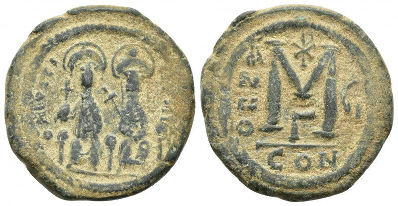 Justin II with Sophia (565-578). Æ 40 Nummi (29mm, 14.7 g ). Constantinople, yea...