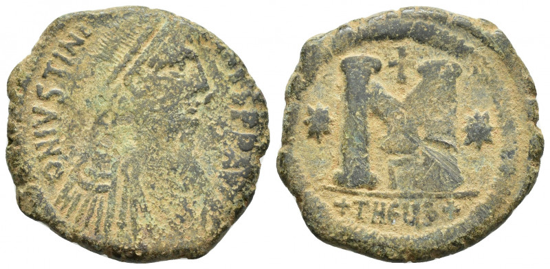 Justinian I. 527-565. Æ Follis (28mm, 14.8 g ). Theoupolis (Antioch) mint, 3rd o...