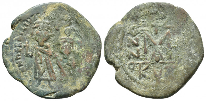 HERACLIUS with HERACLIUS CONSTANTINE (610-641). Follis. Cyzicus.( 32mm, 10.7 g) ...