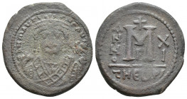Byzantine Coins MAURICE TIBERIUS (582-602). Follis. (28mm, 9.9 g) Theoupolis (Antioch). Dated RY 20 (602). Obv: Crowned bust facing, wearing consular ...