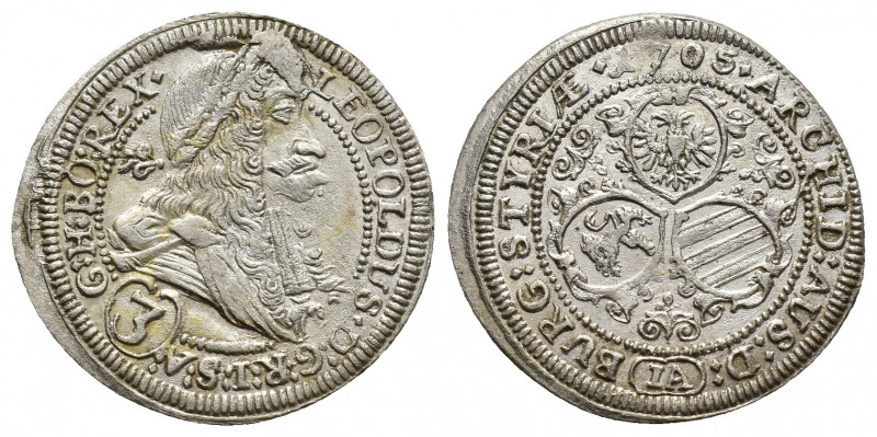 AUSTRIA. Holy Roman Empire. Leopold I (Emperor, 1658-1705). 3 Kreuzer (1705-IA)....