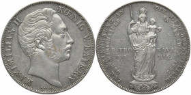 BAYERN
Maximilian II., 1848 - 1864. Doppelgulden 1855. Mariensäule. Thun 97; Dav. 604; AKS 168; J. 84. 21.14 g. Kl. Randfehler, sehr schön-vorzüglich...