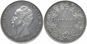 SACHSEN - MEININGEN
Bernhard Erich Freund, 1803 - 1866. Gulden 1846. AKS 188; J. 438. 10.60 g. Min. berieben, sehr schön-vorzüglich