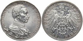 REICHSSILBERMÜNZEN PREUSSEN
Wilhelm II., 1888-1918. 3 Mark 1913 A. Regierungsjubiläum. J. 112. 16.67 g. Fast Stempelglanz
