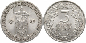 WEIMARER REPUBLIK
 3 Reichsmark 1925 A. J. 321. 14.97 g. Fast Stempelglanz