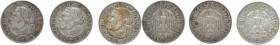 DRITTES REICH
 Lot. Martin Luther. 2 Reichsmark 1933 A (2x), G. J. 352. 3 Stück. 23.90 g. Fast sehr schön-sehr schön