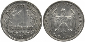 DRITTES REICH
 1 Reichsmark 1937 J. J. 354. 4.83 g. Vorzüglich-Stempelglanz