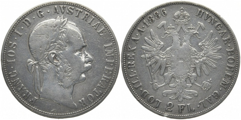 HABSBURGER BIS 1866
Franz Josef, 1848 - 1916. Doppelgulden 1886. Herinek 515; T...