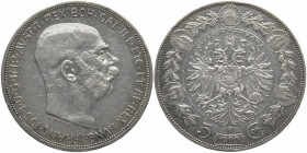 HABSBURGER BIS 1866
Franz Josef, 1848 - 1916. 5 Kronen 1909, Wien. J. 380; Dav. 36. 23.96 g. Sehr schön