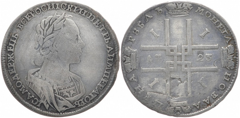 RUSSLAND GROSSFUERSTENTUM / KAISERREICH
Peter I., 1682 / 1689 - 1725. Rubel 172...