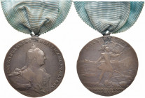 RUSSLAND GROSSFUERSTENTUM / KAISERREICH
Elisabeth, 1741 - 1761. Silbermedaille 1759, von T. Iwanov, auf den Sieg über die Preußen in der Schlacht bei...
