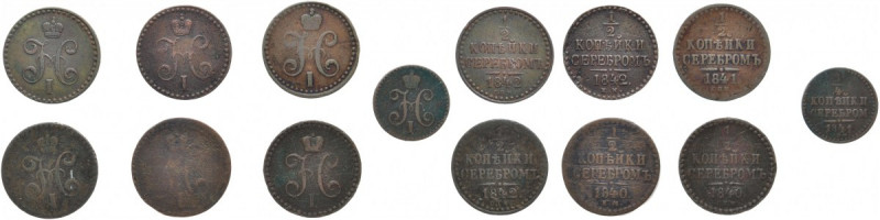 RUSSLAND GROSSFUERSTENTUM / KAISERREICH
Nikolaus I., 1825 - 1855. Lot. Ku.-1/2 ...