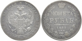 RUSSLAND GROSSFUERSTENTUM / KAISERREICH
Nikolaus I., 1825 - 1855. Rubel 1834, St. Petersburg. Bitkin 161. 20.75 g. Fast sehr schön