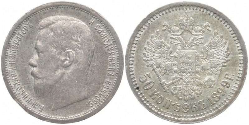 RUSSLAND GROSSFUERSTENTUM / KAISERREICH
Nikolaus II., 1894 - 1917. 50 Kopeken 1...