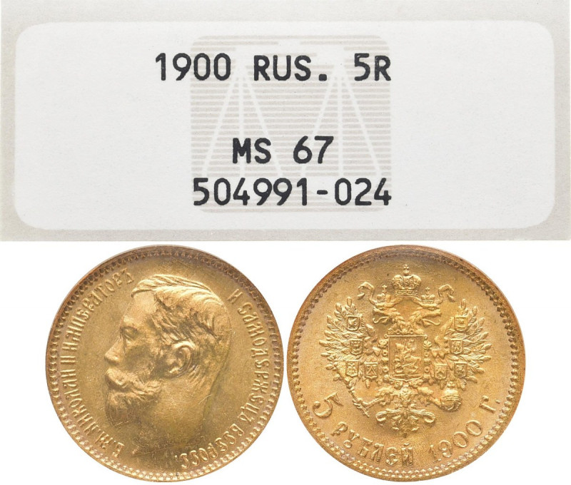 RUSSLAND GROSSFUERSTENTUM / KAISERREICH
Nikolaus II., 1894 - 1917. 5 Rubel 1900...