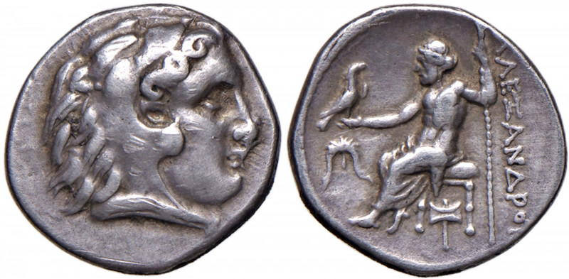 MACEDONIA Alessandro III (336-323) Dramma - Testa di Eracle a d. - R/ Zeus sedut...