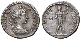 Caracalla (211-217) Denario - Testa laureata a d. - R/ L’imperatore stante a s. - RIC 30 AG (g 3,08)